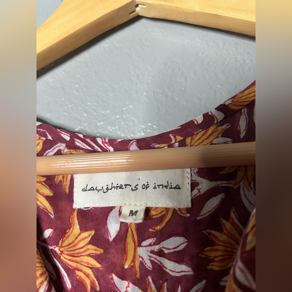 Daughters of India Kyra Balloon Sleeve Gauze Mini Dress Size Medium - Picture 6 of 7